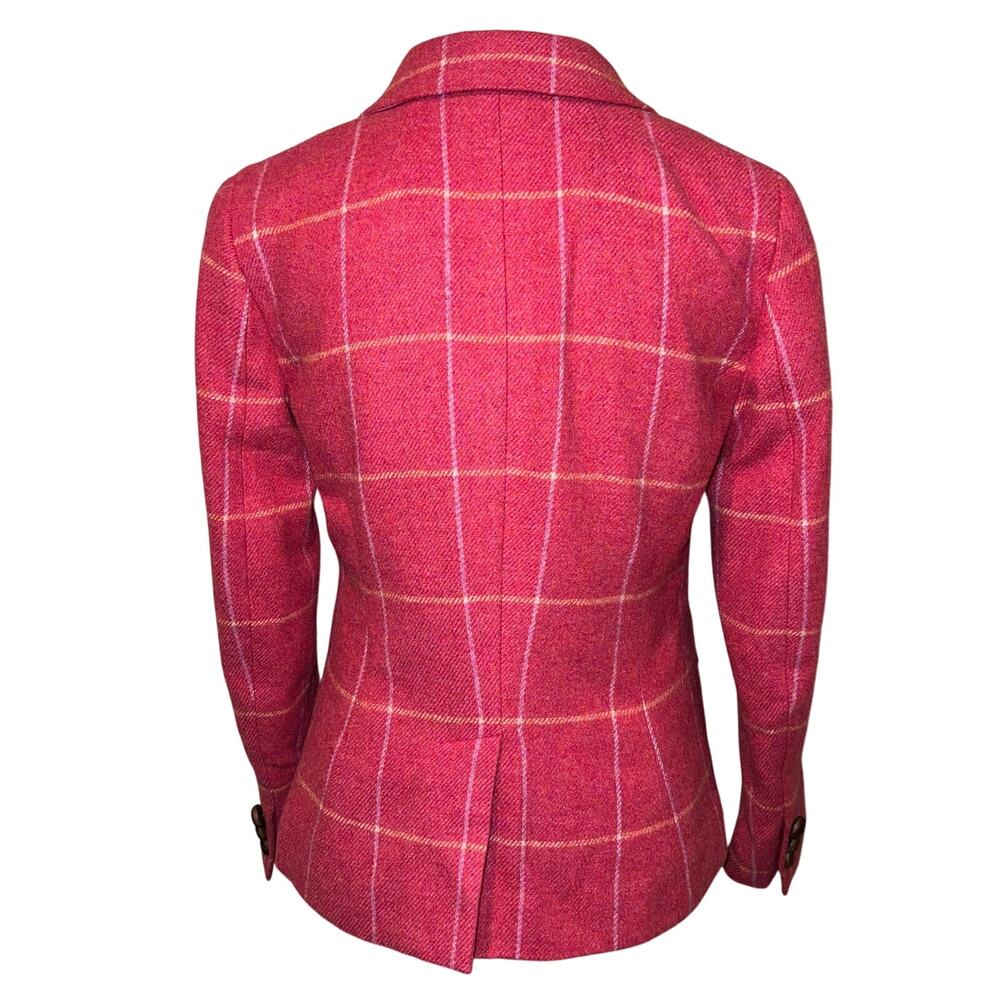 Talbots Aberdeen Shetland Wool Blend Blazer Pink Windowpane Size 4P - Picture 3 of 13